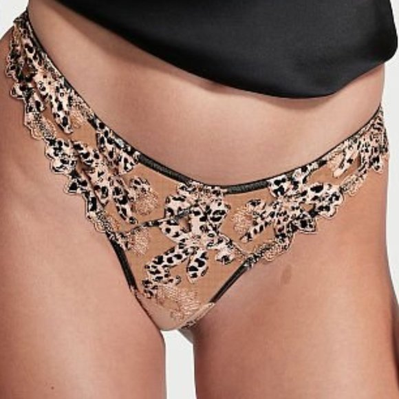 VS Very Sexy Floral Embroidered Thong Panty & Waist Cincher Leopard - Picture 9 of 16